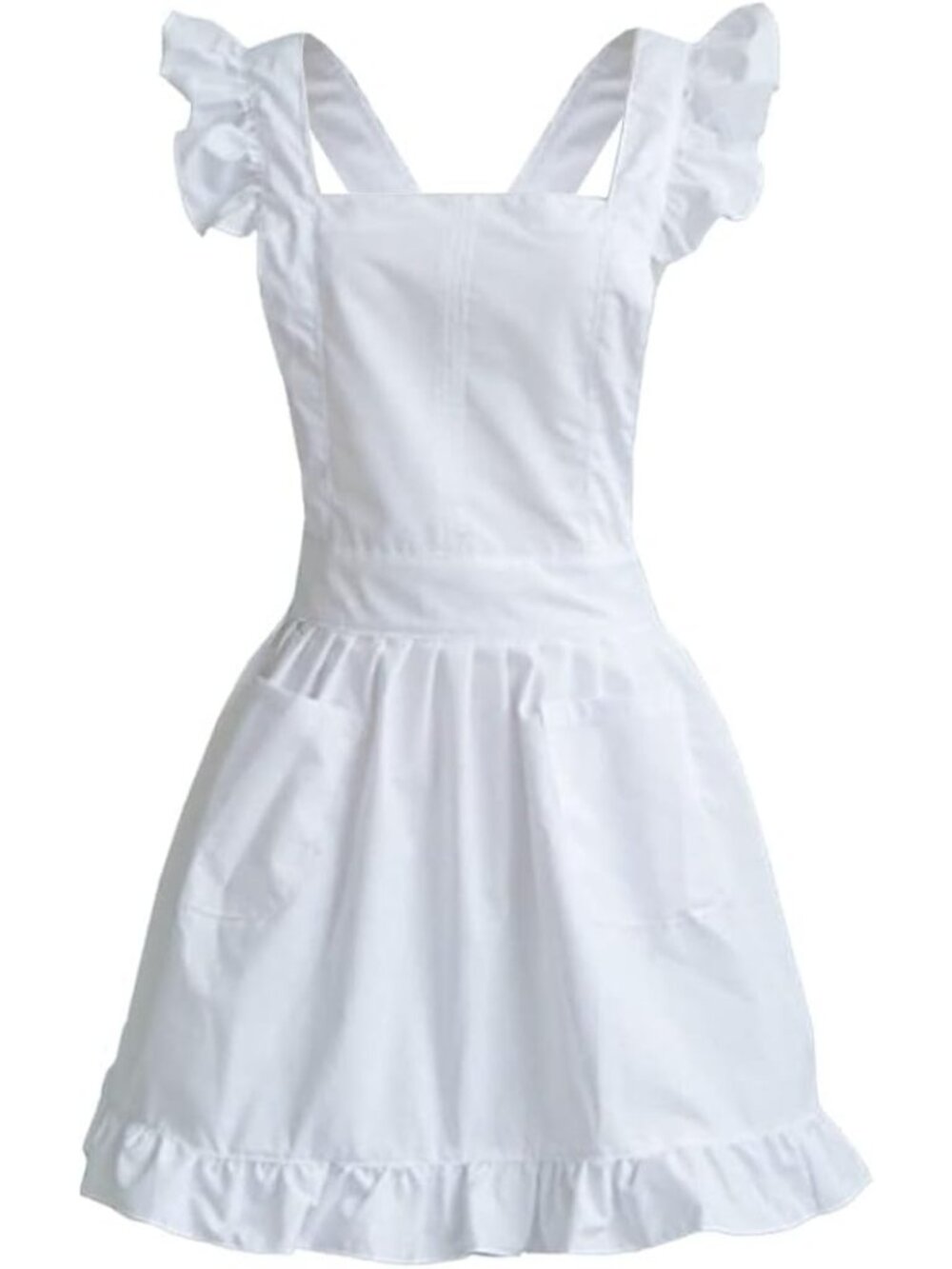 Petite Maid Ruffle Retro Apron Kitchen Cooking Cleaning Fancy Dress Cosplay Cost